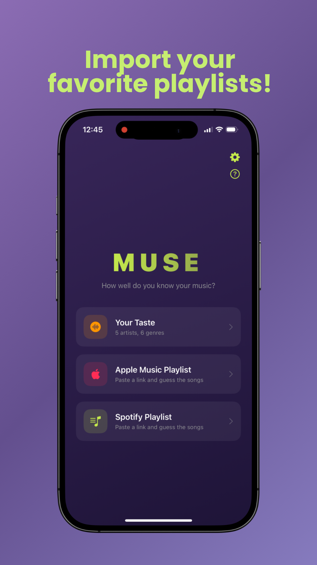 MUSE — import your favorite playlists